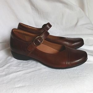 Dansko Brown Leather Mary Jane Shoes Size 10
